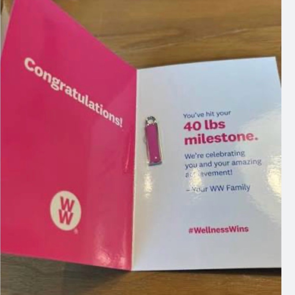 Weight Watchers 40  & 50 Lbs Milestone charm - Pink/Orange